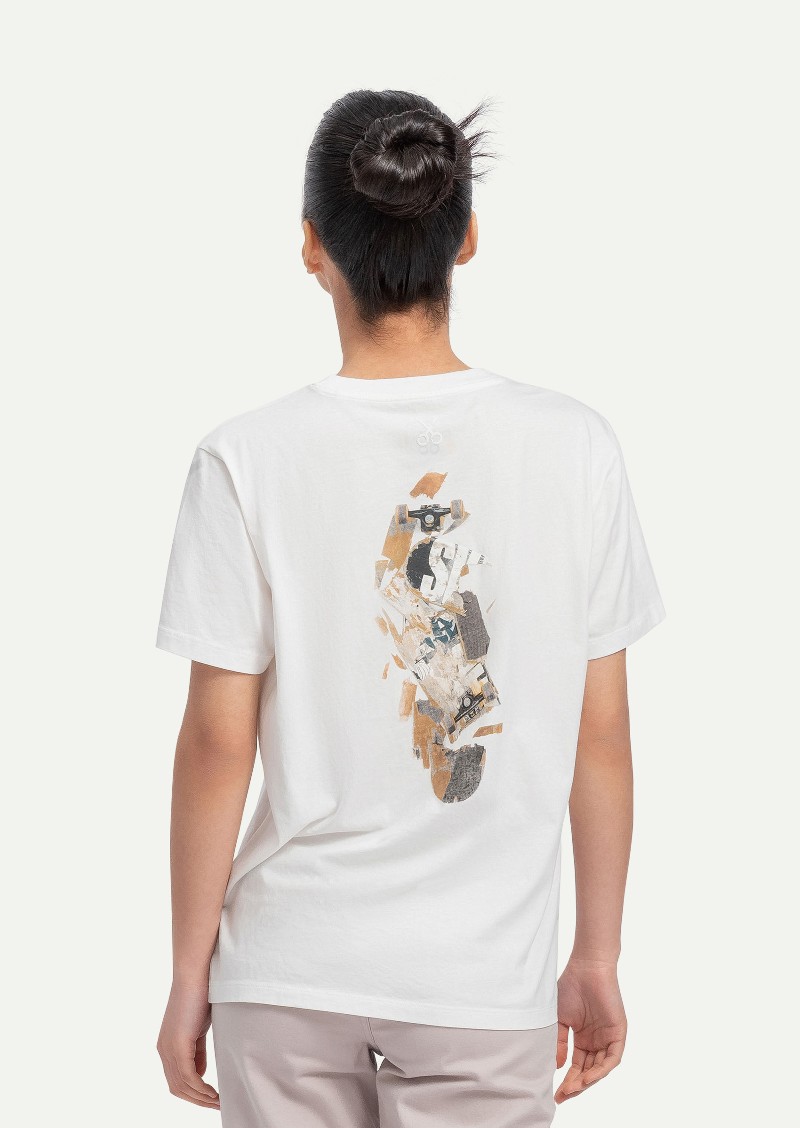KAFT Off White Unisex Regular Creative Tshirt Escape Flip - 6